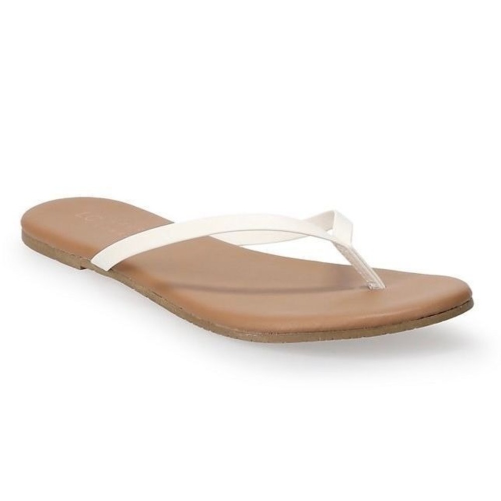 Lauren Conrad NWT Honey White Women's Flip Flop Sandals 5